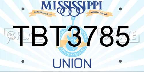 TBT3785 Mississippi License Plate