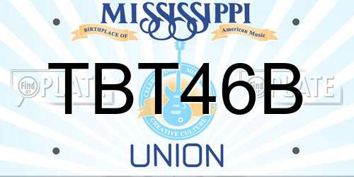TBT46B Mississippi License Plate