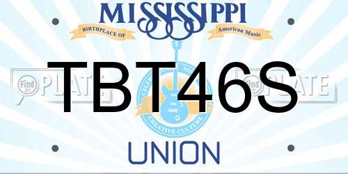 TBT46S Mississippi License Plate