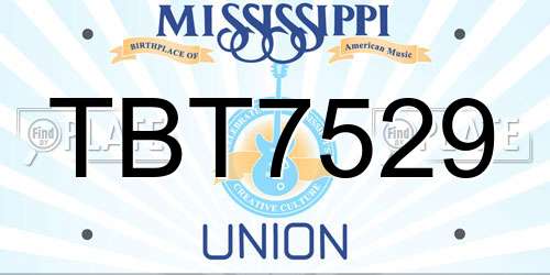 TBT7529 Mississippi License Plate