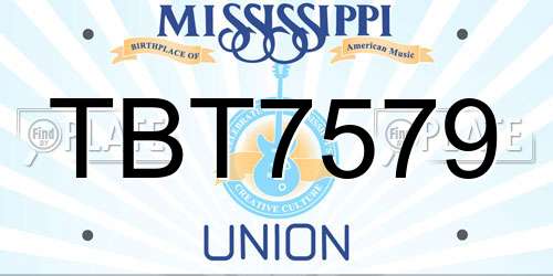 TBT7579 Mississippi License Plate