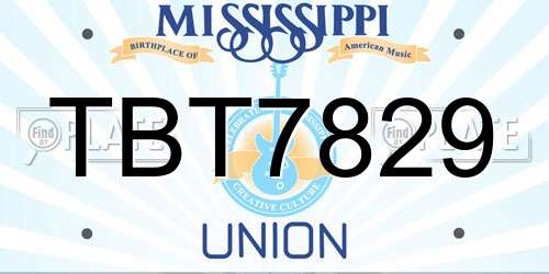 TBT7829 Mississippi License Plate