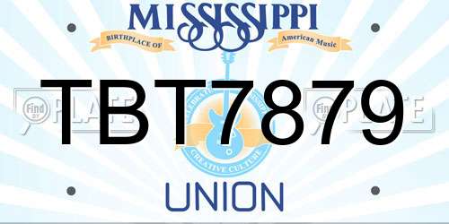 TBT7879 Mississippi License Plate