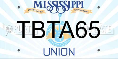 TBTA65 Mississippi License Plate