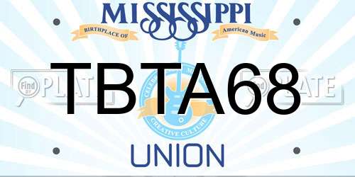 TBTA68 Mississippi License Plate