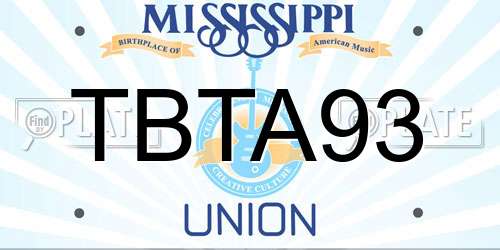 TBTA93 Mississippi License Plate