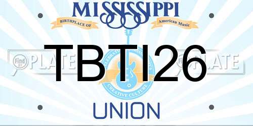 TBTI26 Mississippi License Plate