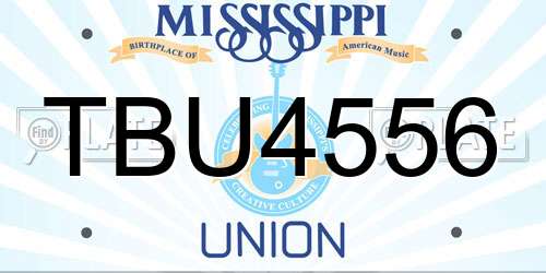 TBU4556 Mississippi License Plate