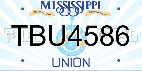 TBU4586 Mississippi License Plate