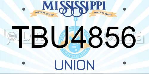 TBU4856 Mississippi License Plate