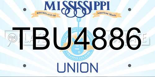 TBU4886 Mississippi License Plate
