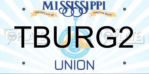 TBURG2 Mississippi License Plate