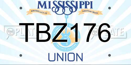 TBZ176 Mississippi License Plate
