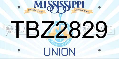 TBZ2829 Mississippi License Plate
