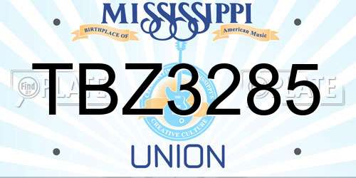 TBZ3285 Mississippi License Plate