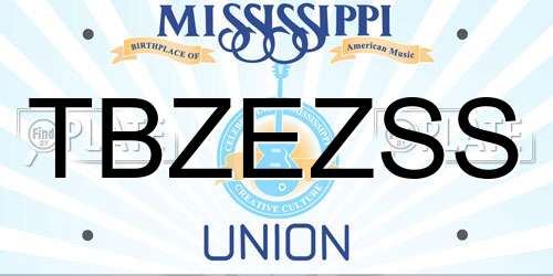 TBZEZSS Mississippi License Plate