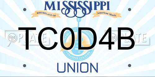 TC0D4B Mississippi License Plate