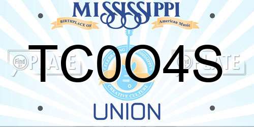 TC0O4S Mississippi License Plate