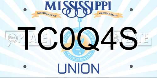 TC0Q4S Mississippi License Plate