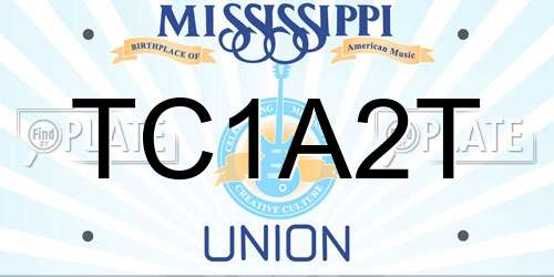 TC1A2T Mississippi License Plate