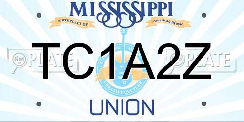 TC1A2Z Mississippi License Plate