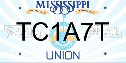 TC1A7T Mississippi License Plate