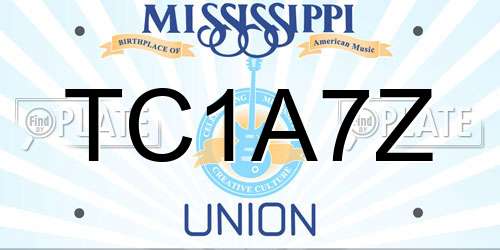 TC1A7Z Mississippi License Plate