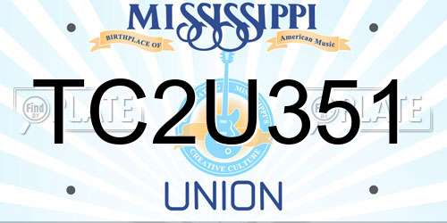 TC2U351 Mississippi License Plate