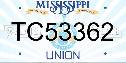 TC53362 Mississippi License Plate