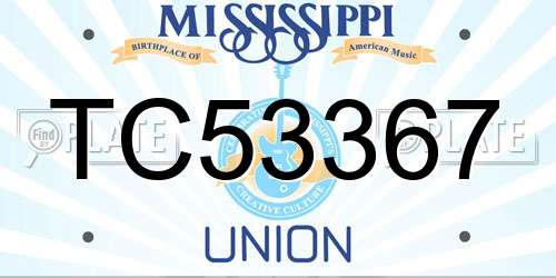 TC53367 Mississippi License Plate