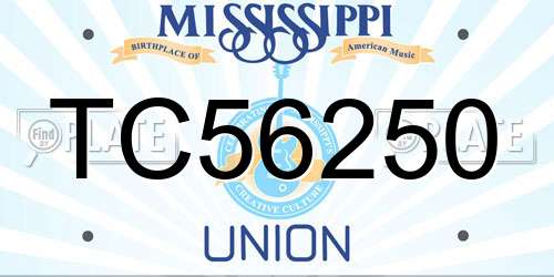 TC56250 Mississippi License Plate