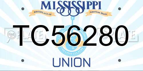 TC56280 Mississippi License Plate