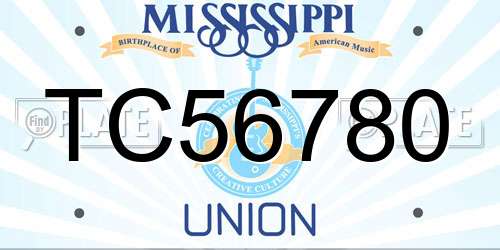 TC56780 Mississippi License Plate