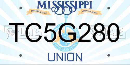 TC5G280 Mississippi License Plate