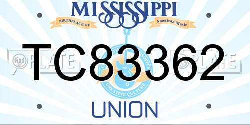 TC83362 Mississippi License Plate
