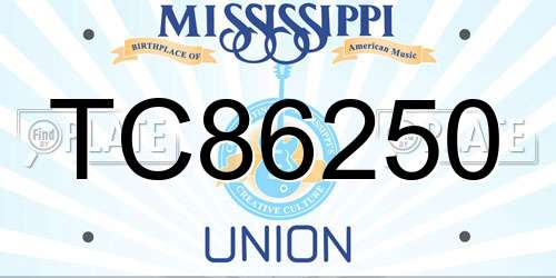 TC86250 Mississippi License Plate