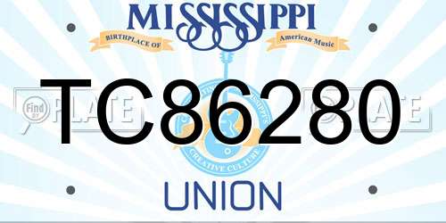 TC86280 Mississippi License Plate