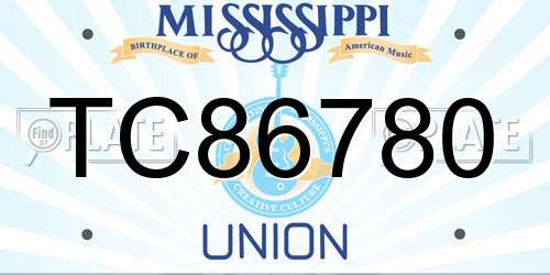 TC86780 Mississippi License Plate