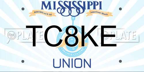 TC8KE Mississippi License Plate