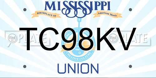 TC98KV Mississippi License Plate