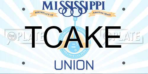 TCAKE Mississippi License Plate