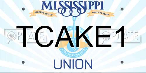TCAKE1 Mississippi License Plate