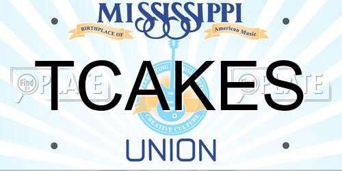 TCAKES Mississippi License Plate