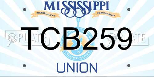 TCB259 Mississippi License Plate