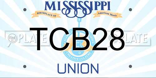 TCB28 Mississippi License Plate