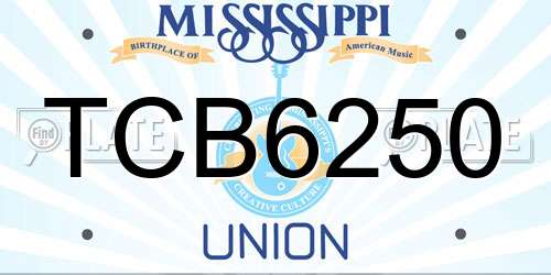 TCB6250 Mississippi License Plate