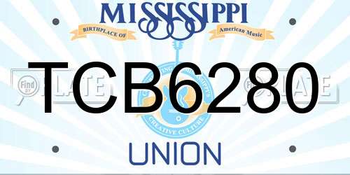 TCB6280 Mississippi License Plate