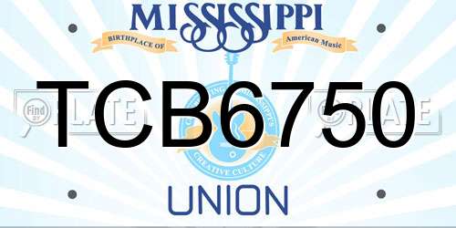 TCB6750 Mississippi License Plate