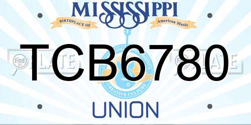 TCB6780 Mississippi License Plate