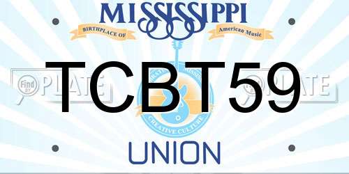 TCBT59 Mississippi License Plate